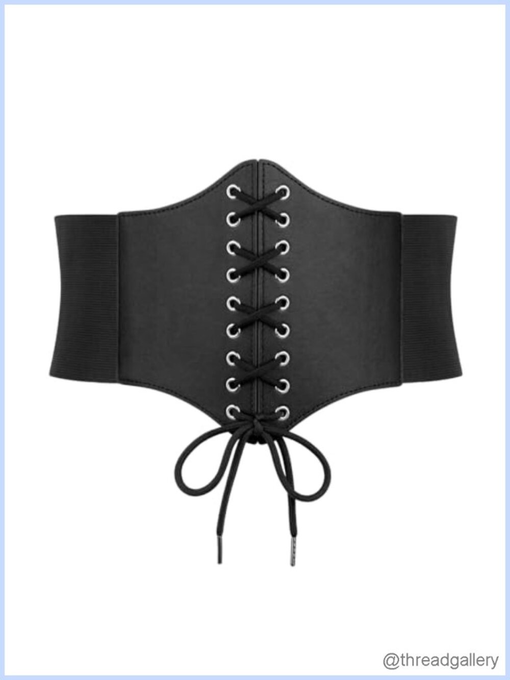 Faux Leather Lace-Up Waist Corset Belt Retro Elastic Cinch